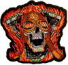 Patch personalizado Bordado Big Atom Tamanho grande Grande Tamanho bordado Skull Biker por atacado Ferro personalizado em remendos de bordados à mão para chapéu