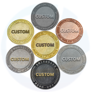Nova moeda personalizada de alia de zinco de zinco de zinco em branco Gold Metal Stamping Challenge para gravar tokens