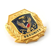 Logotipo de esmalte personalizado 3D Badge de metal dourado parafuso curvo+ porca de segurança do policial