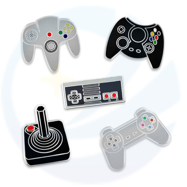 Console de jogo de alta qualidade em formato de jogo TV Pin Badge Metal Gamepad Video Video Video Vintage Retro esmalte pino