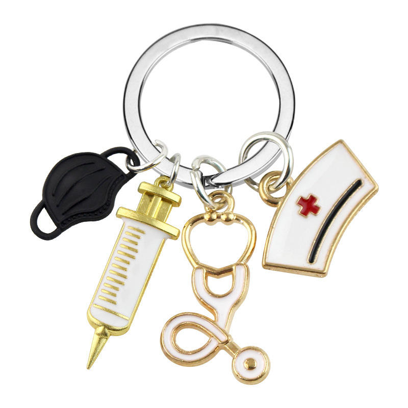 Máscara de metal de moda personalizada Máscara de máscara de cadeia -chave Pingente de decoração paramédica Doctor Keychains