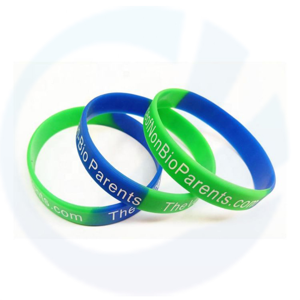 Logotipo de texto de texto de texto mais popular mais popular Pulseira de borracha de borracha Silicone Bands