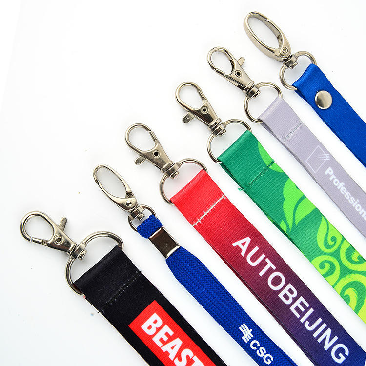 2023 Hot Fashion Custom Logo Keychain Polyester Dolyards Witht Holder Fashion Neck Strap