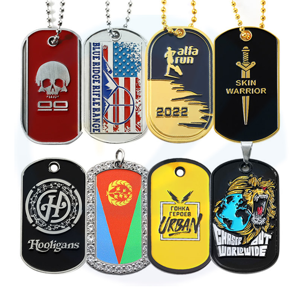 Personalizado seu logotipo aço inoxidável gravado Metal Blank Charm Tag Tag Dog Tag