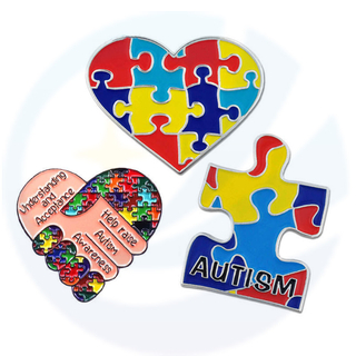 Factory Direct Autism Conscientizador Custom Badge Metal esmalte o pino de lapela