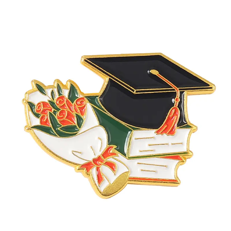 Factory Student Class Graduação Graduação Presente de Bacharel Chapéu Diploma Esmalda Pin Citches Broches Broches Pinos de esmalte de pós -graduação personalizados