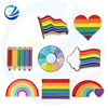 Fabricante de pinos Rainbow esmalte o pino de lapela por atacado lgbt orgulho gay arco -íris pino de lapela