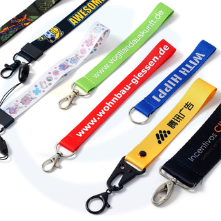 Alta qualidade personalizada impressa a cadeia de chaves do lanyard lanyard portador de celular Wrist Felanyard para publicidade