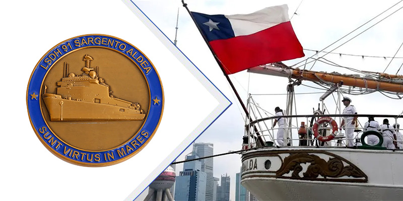 Destria os projetos de embarcações navais nas moedas do Chile Navy Challenge