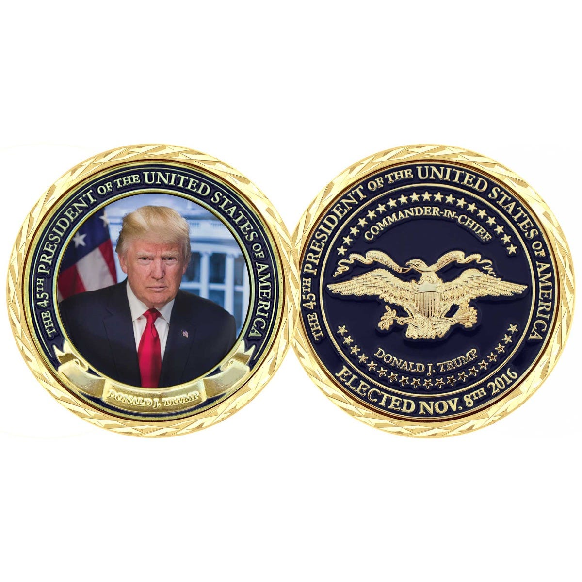 Itens de apoio às eleições personalizadas, tornando o presidente militar das moedas gravadas dos Estados Unidos moedas de desafio legal exclusivo