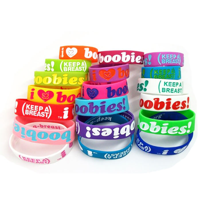 Pulseira de pulseira injetada de tinta personalizada Pulseira de borracha LOGO CUSTO