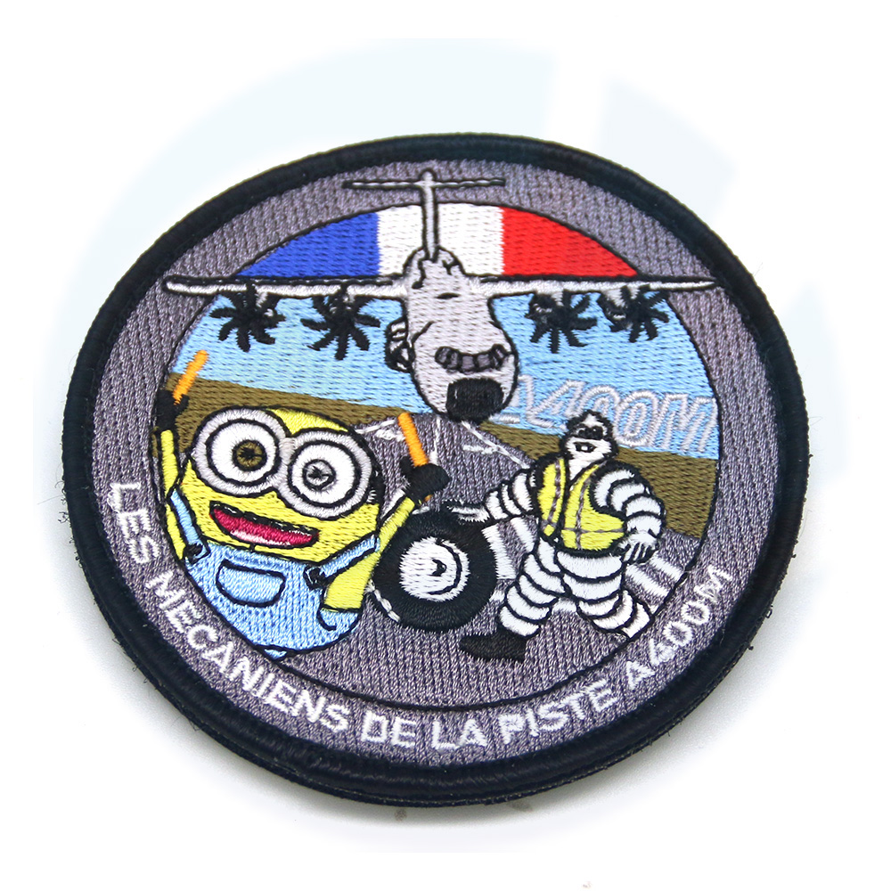 Designer Round Bordges Badges Patch Tactical Logo Costure em manchas bordadas da Força Aérea Francesa completas para vestuário