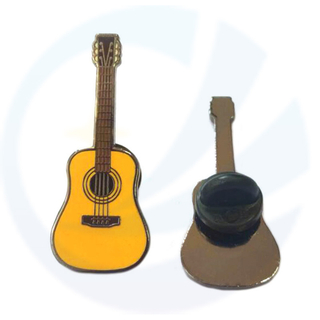 Fabricante personalizado personalizado esmalte macio musical acústico guitarra de lapela pino