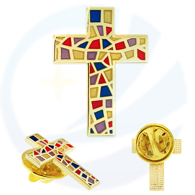 Jesus Cross Broche Cenário Personalizado Badges de lapela Christian Pins Religião Religião Broche Pin Cartoon Metal Pinos de esmalte macio para amigos