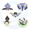 Atacado personalizado belo animal mariposa brilho pino de lapela metal metal brilho luminoso esmalte macio pino de borboleta para mochila