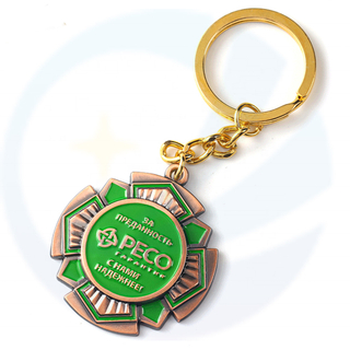 Fábrica de presentes por atacado YC Faça keychains personalizados 3D GRAVAGEM RUSSIA COMPANY LOGO BRONZE METAL METAL MEDAL