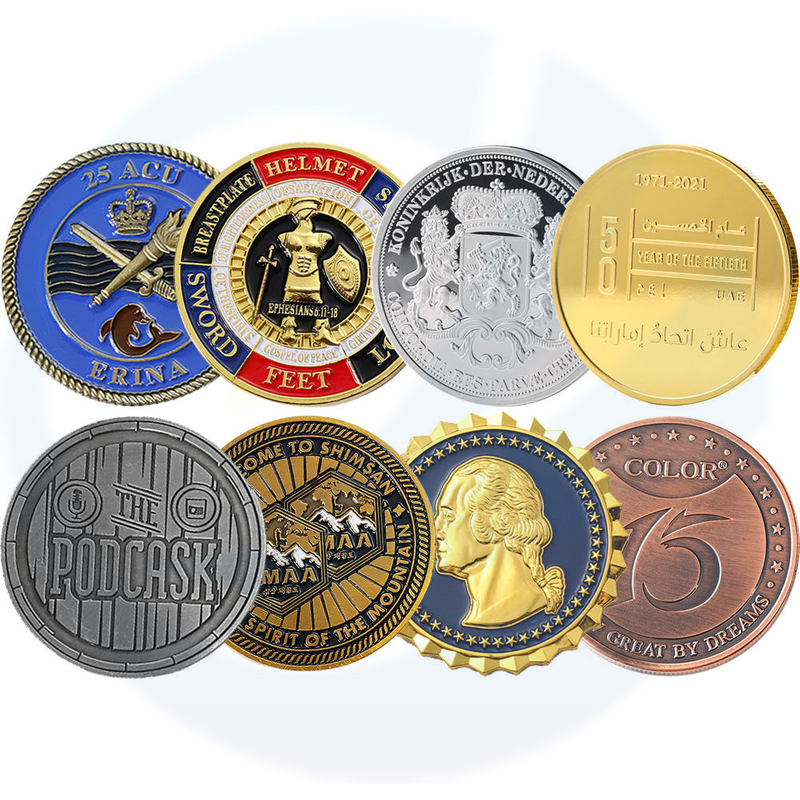 Design gratuito Gold Silver esmalte o desafio de moedas de moeda estampada liga de zinco 2d 3d Metal Token Coberturas de moedas personalizadas