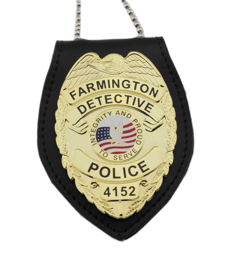Farmington Detective Police Badge Réplica Filme adereços com No.4152