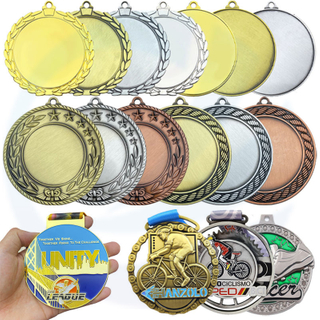 Atacado barato personalizado metal dourado siver bronze prêmio de maratona taekwondo karate futebol esportes em branco medalha