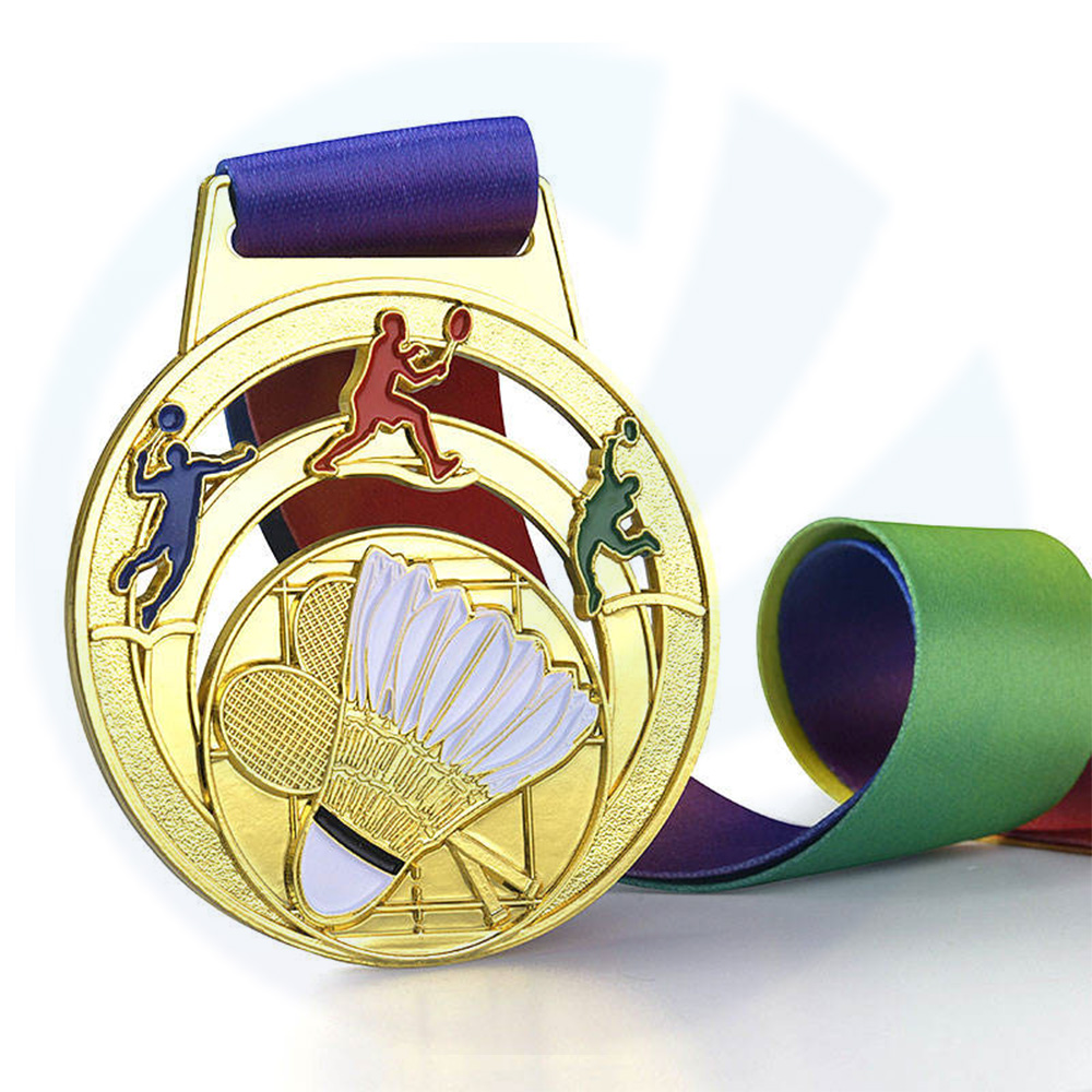 TENNIS DE TENNIS DE METAL TABELA METAL BADMINTON MEDALION MEDALION ATRIBULO DE GOLD GOLD Medalha esportiva personalizada