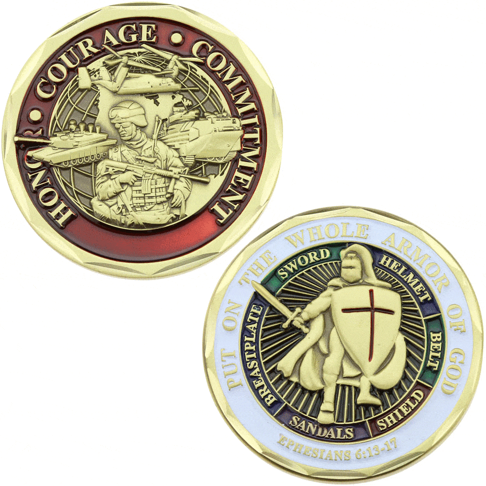 Liga de zinco de zinco de metal a granel Alloa de zinco 3D Sullão inteira Armadura de Deus Coin Knight Templar Challenge Coin