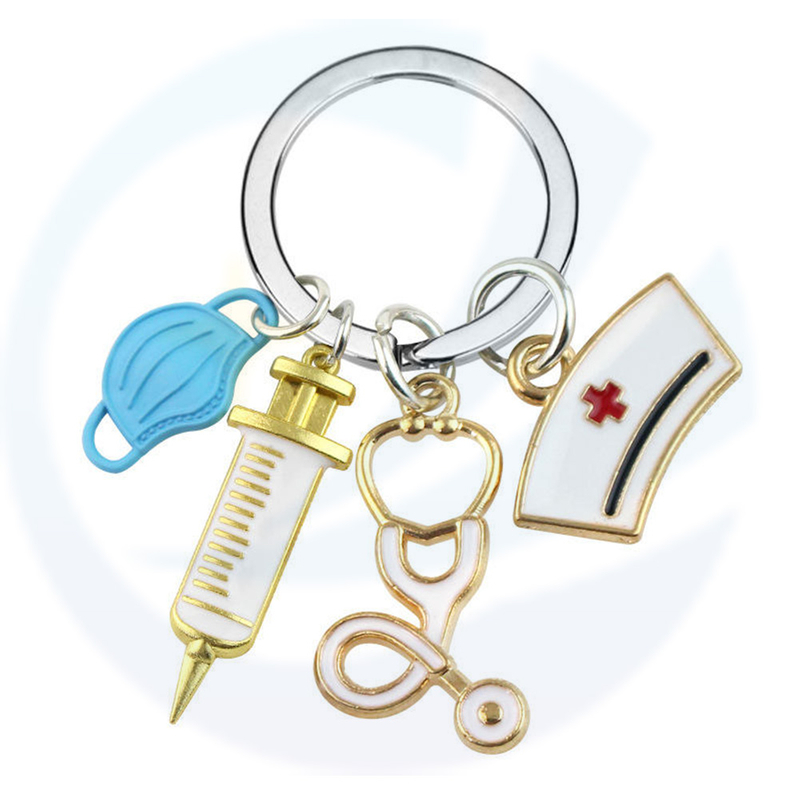 Máscara de metal de moda personalizada Máscara de máscara de cadeia -chave Pingente de decoração paramédica Doctor Keychains