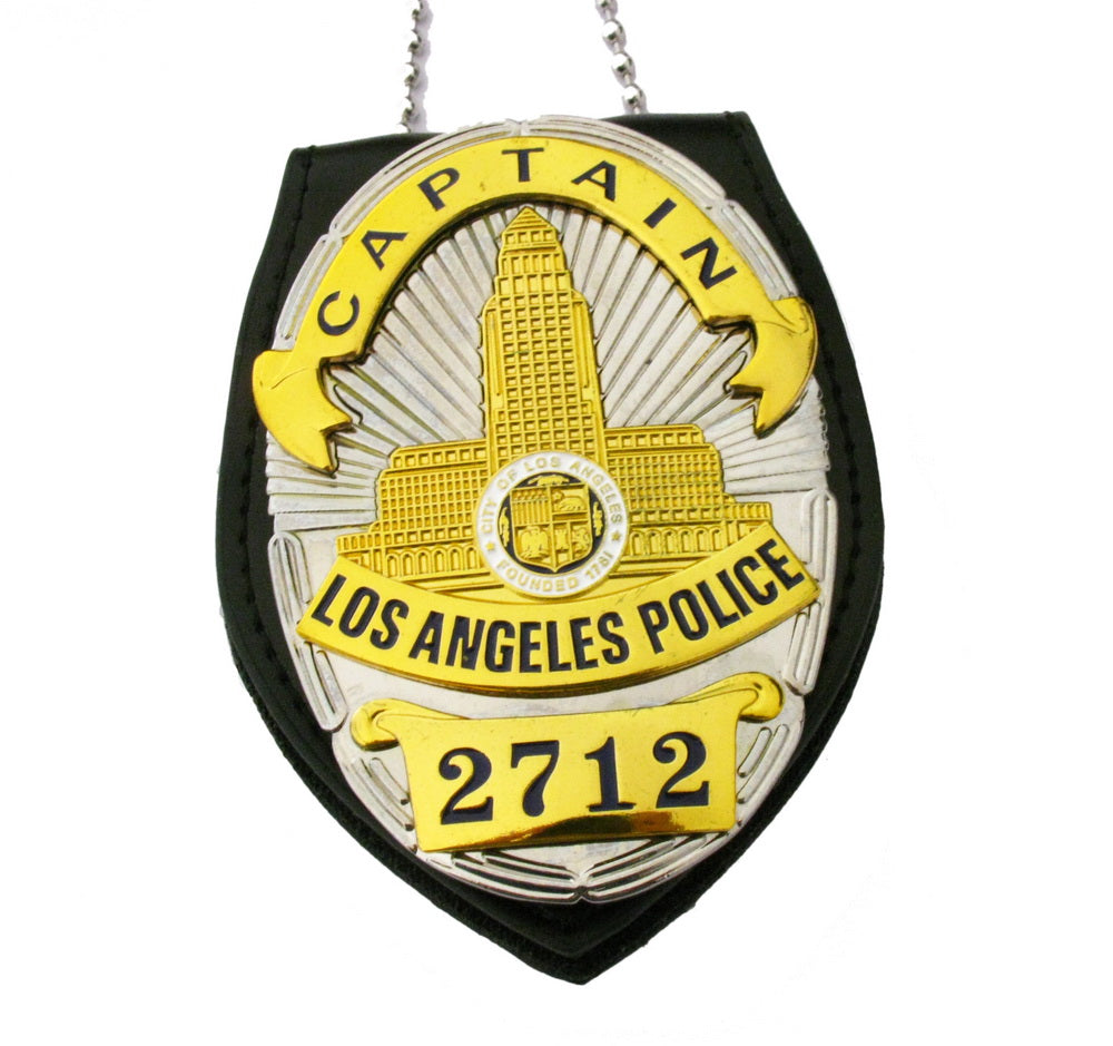 LAPD Los Angeles Capitão Police Badge Réplica Adeços de filme com No.2712