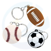 PVC Sport Rugby Baseball Soccer Chain Keyring 2D Silicone Rubber Rubber Football Keychain