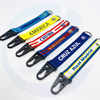 Poliéster por atacado Imprima seu logotipo Sublimation Wrist Keychain Customard Customard