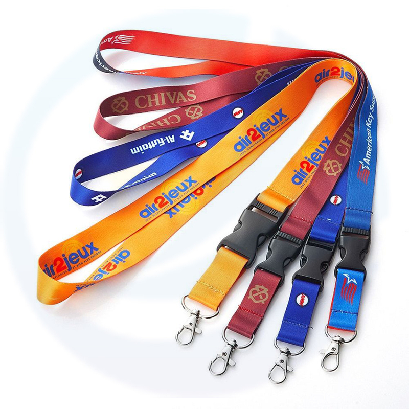 Sem pedidos mínimos, cordão impresso personalizado, cordão mais barato com suporte de identificação e cartão, personalize completamente sua própria chave de chave