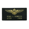 Nome bordado personalizado Patch Leather Flight Name Tags