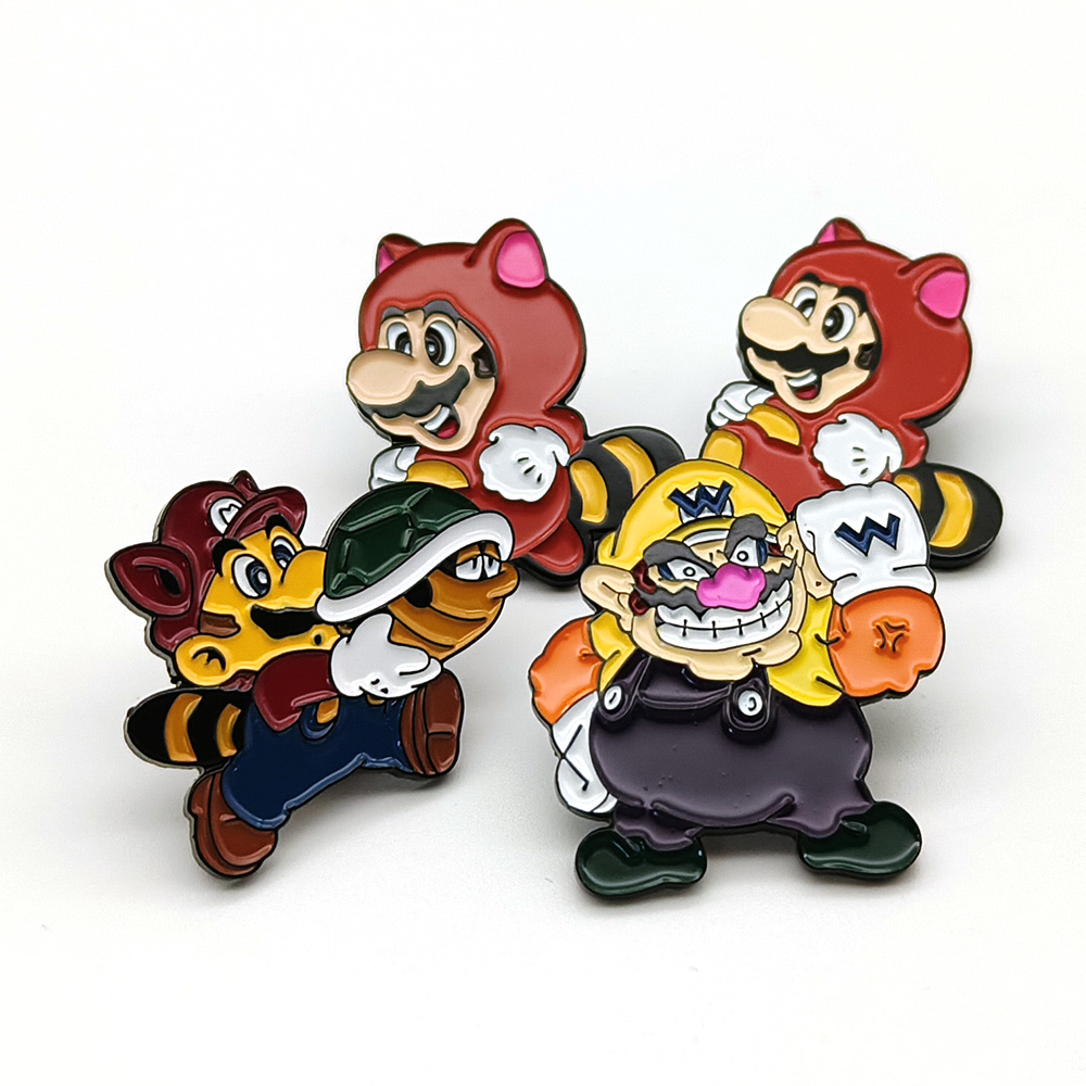 Lapela Badges Rótulos de lateadores de atacado Super Mario Cartoon Anime Pin Mario Bros Pins Super Mario Metal Pin para lembrança