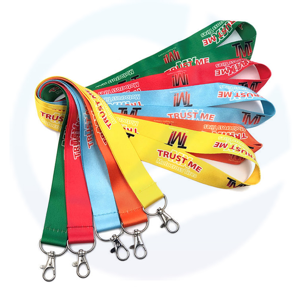 Logo de impressão personalizada Lanyard Sublimation Sublimation Polyester Neck Id Dubarards com logotipo Custom