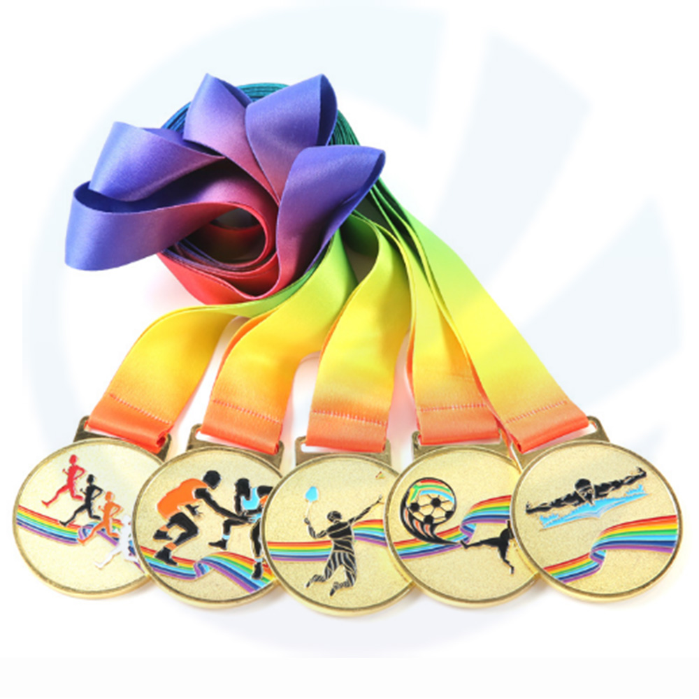 Maratona de vôlei de vôlei de alta qualidade Medalhas de metal personalizadas Medalha de premiação de esmalte esportivo de design 3D