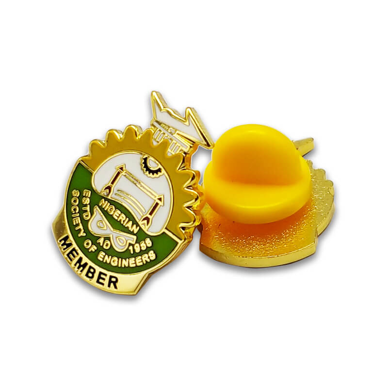 Iron Stamping Gold Gold Red Sovenir Badge Lapeel Pin