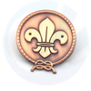 Alta qualidade Antique Copper Metal Lilly Lapel Pin Shap Scouts Sports Sports Pin Bistage para lembrança