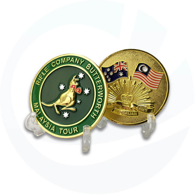 Brass Large Green Challenge Coin