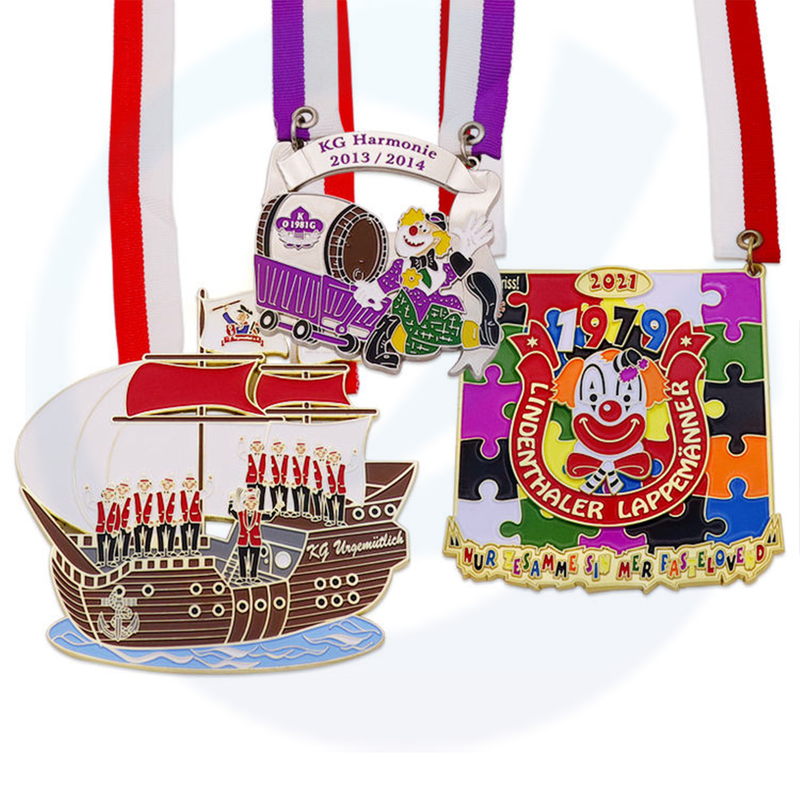 Medallas Custom Logo Kids Grande Gold Palhaço Palhaço Colorido Palhaço Comemorativo Medalhas de Eventos de Carnaval