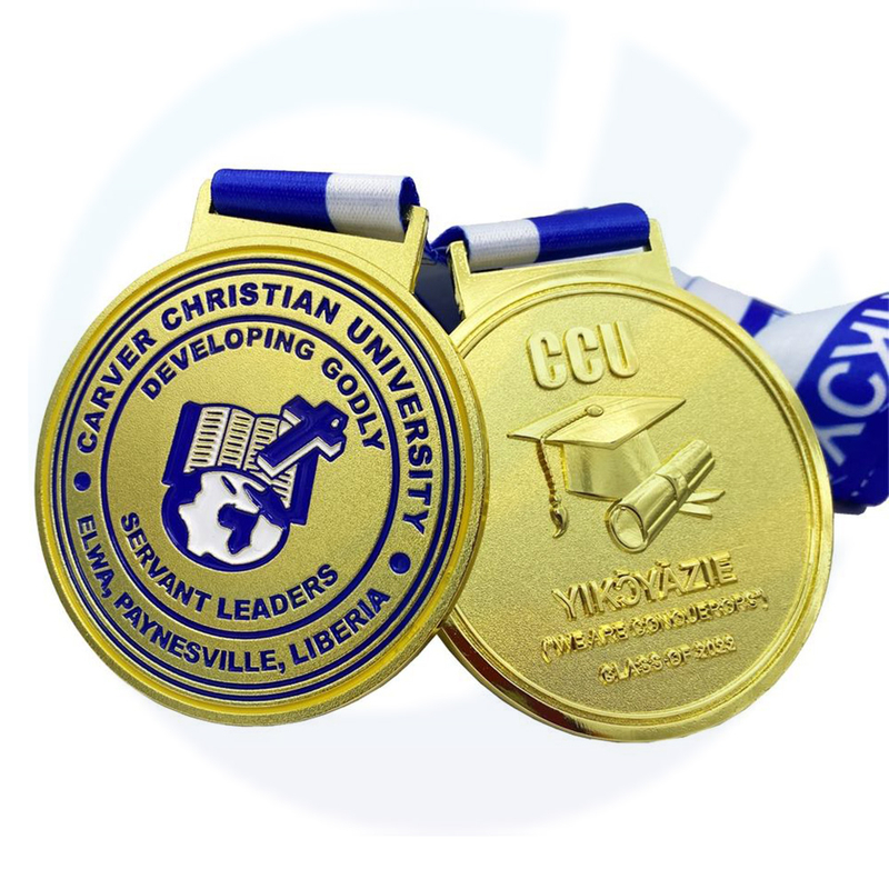 Metal Crafts Game Sports Eventos Esportivos Plain 2d 3d Blank University School Graduate Honra Plating Medal Gold