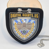 OEM Factory Price Security Officer Badge Gold 3D Pin de esmalte com conjunto de couro