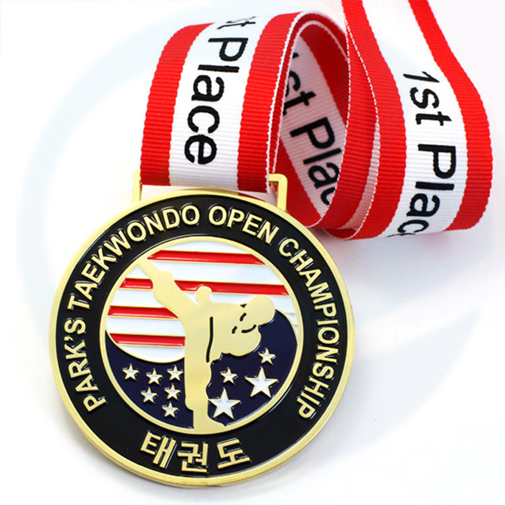 Fabricante personalizado 3D Gold Silver Bronze Alloy de zinco Medalla Medal Sport Jiu Jitsu Judo Kung Fu Karate Taekwondo Medalha