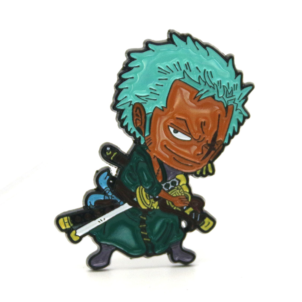 Personagem de desenho animado japonês Hot Sale One Piece Luffy Zoro Anime Pin Broche