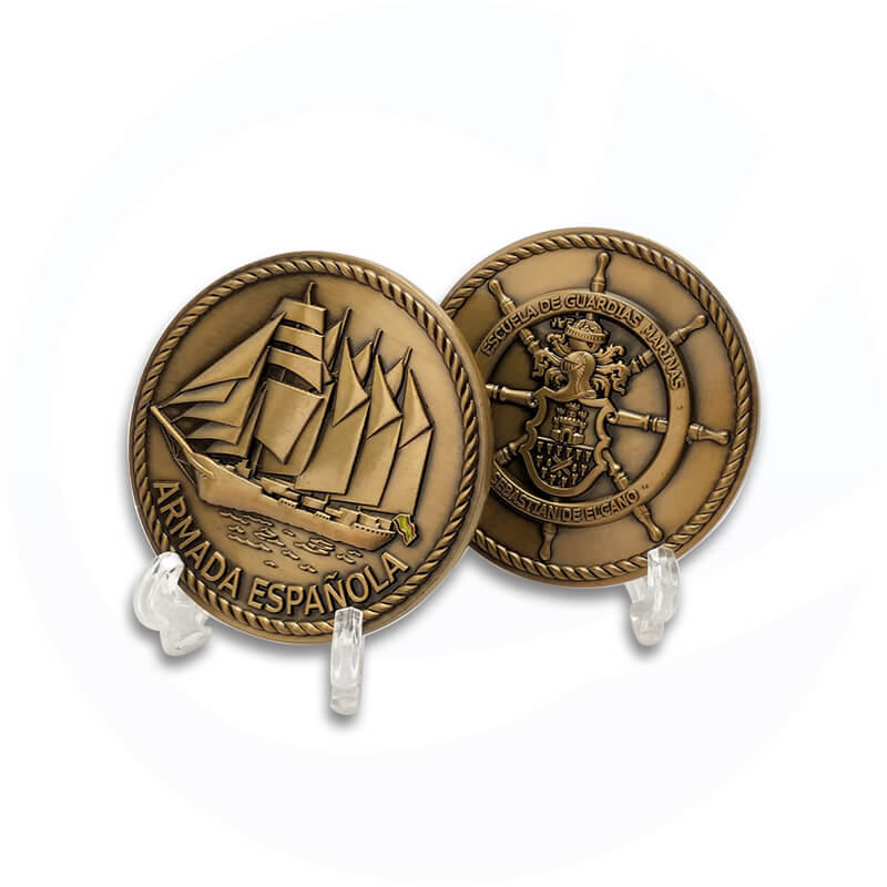 Moedas militares de bronze banhadas