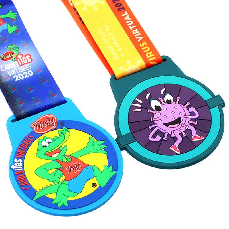 Crianças de silicone personalizadas Racting Race Medallion Vencedor personalizado Sport PVC Medal No MOQ